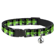 Cat Collar Breakaway - Checker Mosaic Green Breakaway Cat Collars Buckle-Down