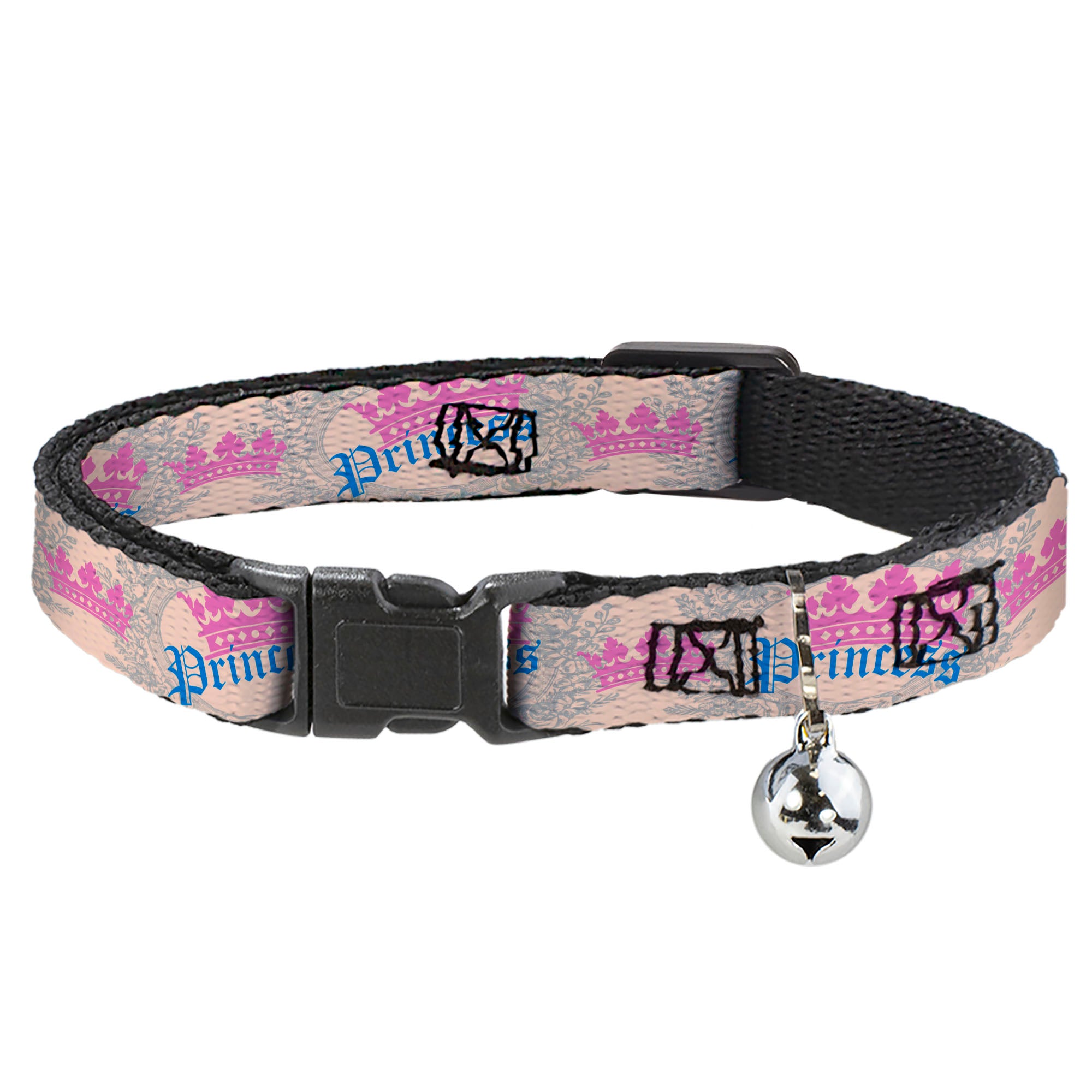 Cat Collar Breakaway - Crown Princess Oval Baby Pink Baby Blue Breakaway Cat Collars Buckle-Down