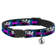 Cat Collar Breakaway - Crown Princess Oval Black Turquoise Breakaway Cat Collars Buckle-Down