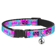Cat Collar Breakaway - Crown Princess Oval Pink Turquoise Breakaway Cat Collars Buckle-Down