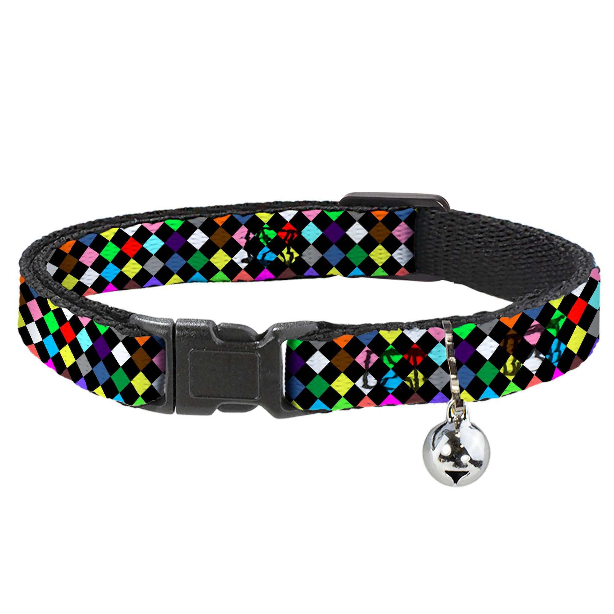 Cat Collar Breakaway - Diamonds Black Multi Color Breakaway Cat Collars Buckle-Down