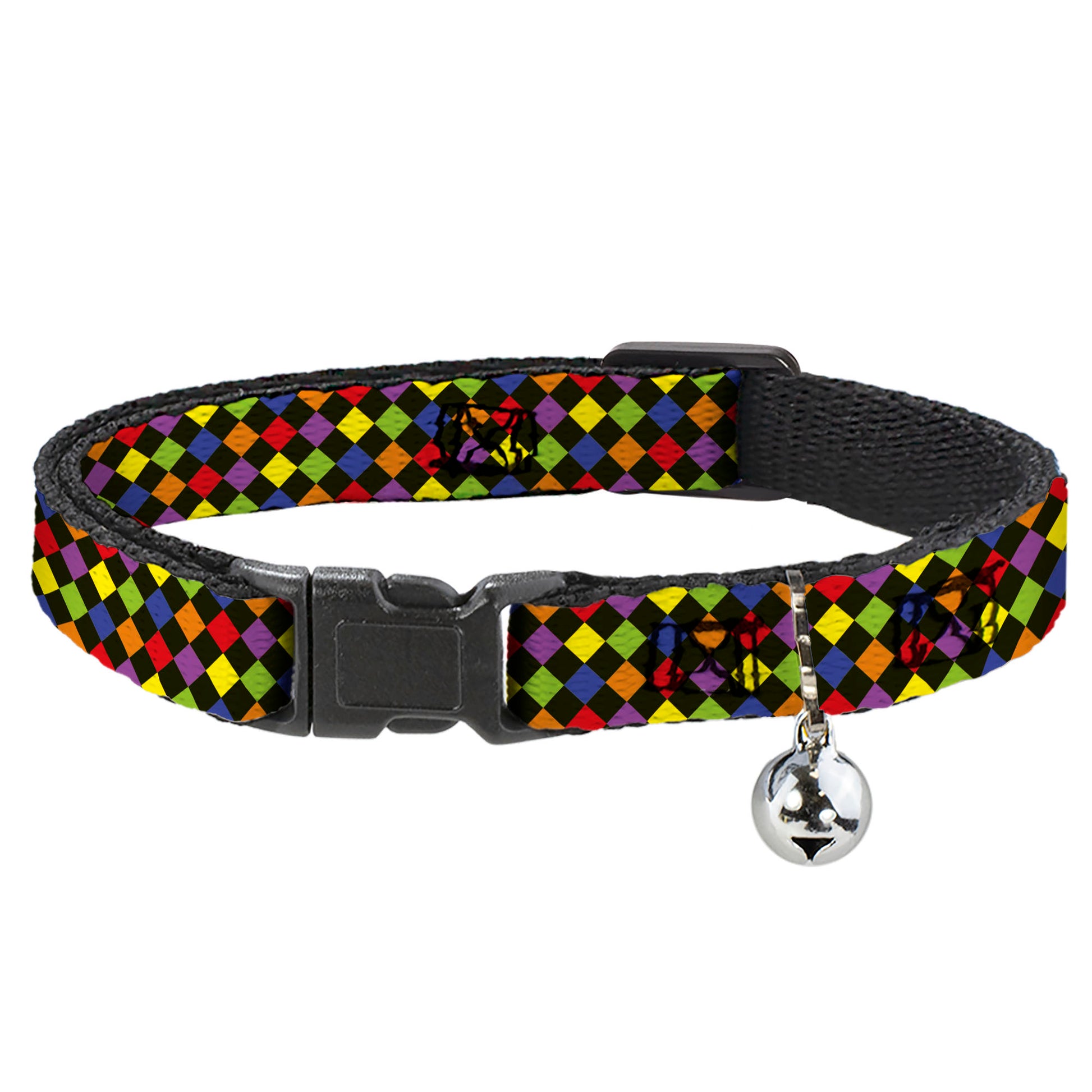 Cat Collar Breakaway - Diamonds Black Multi Neon Breakaway Cat Collars Buckle-Down