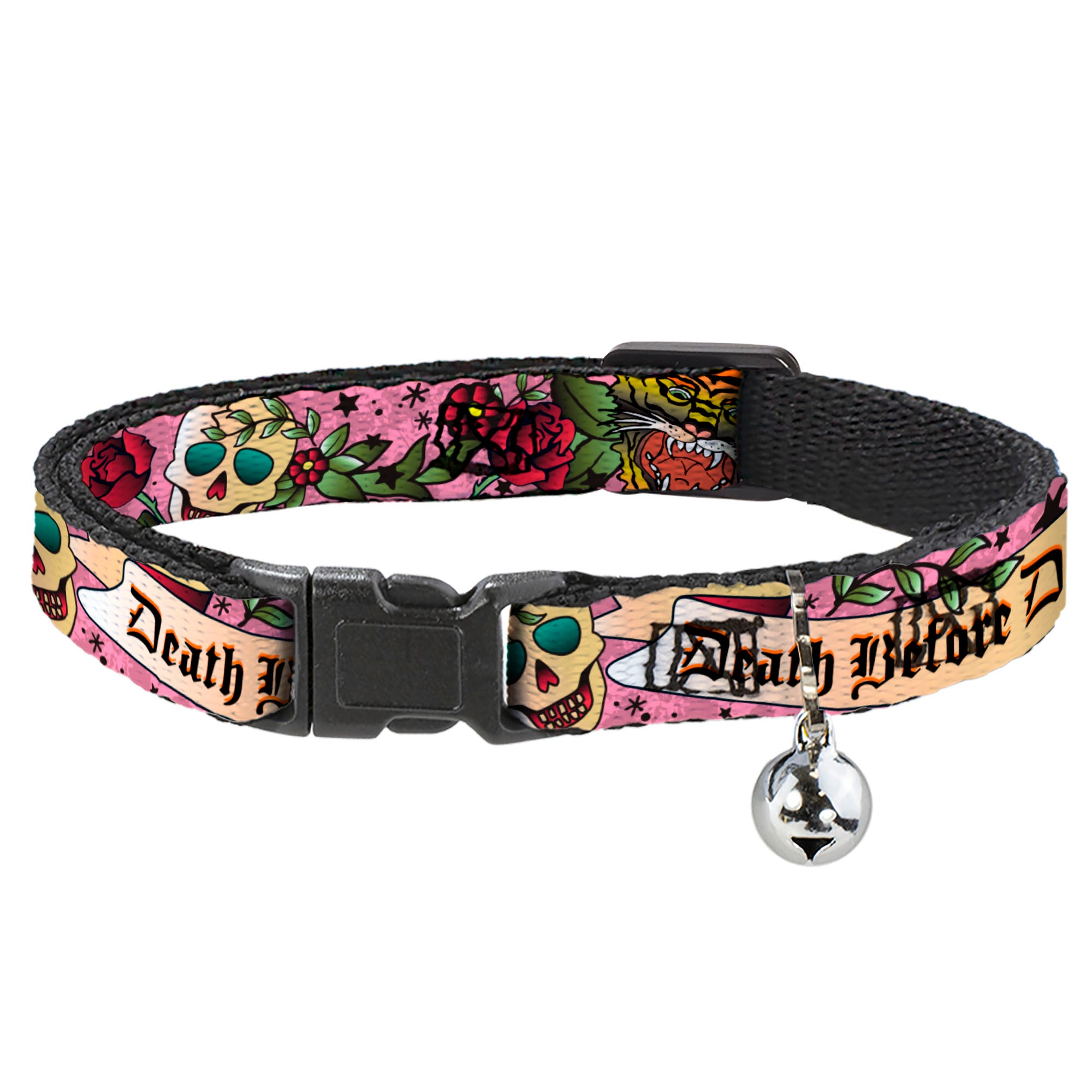 Cat Collar Breakaway - Death Before Dishonor Pink Breakaway Cat Collars Buckle-Down