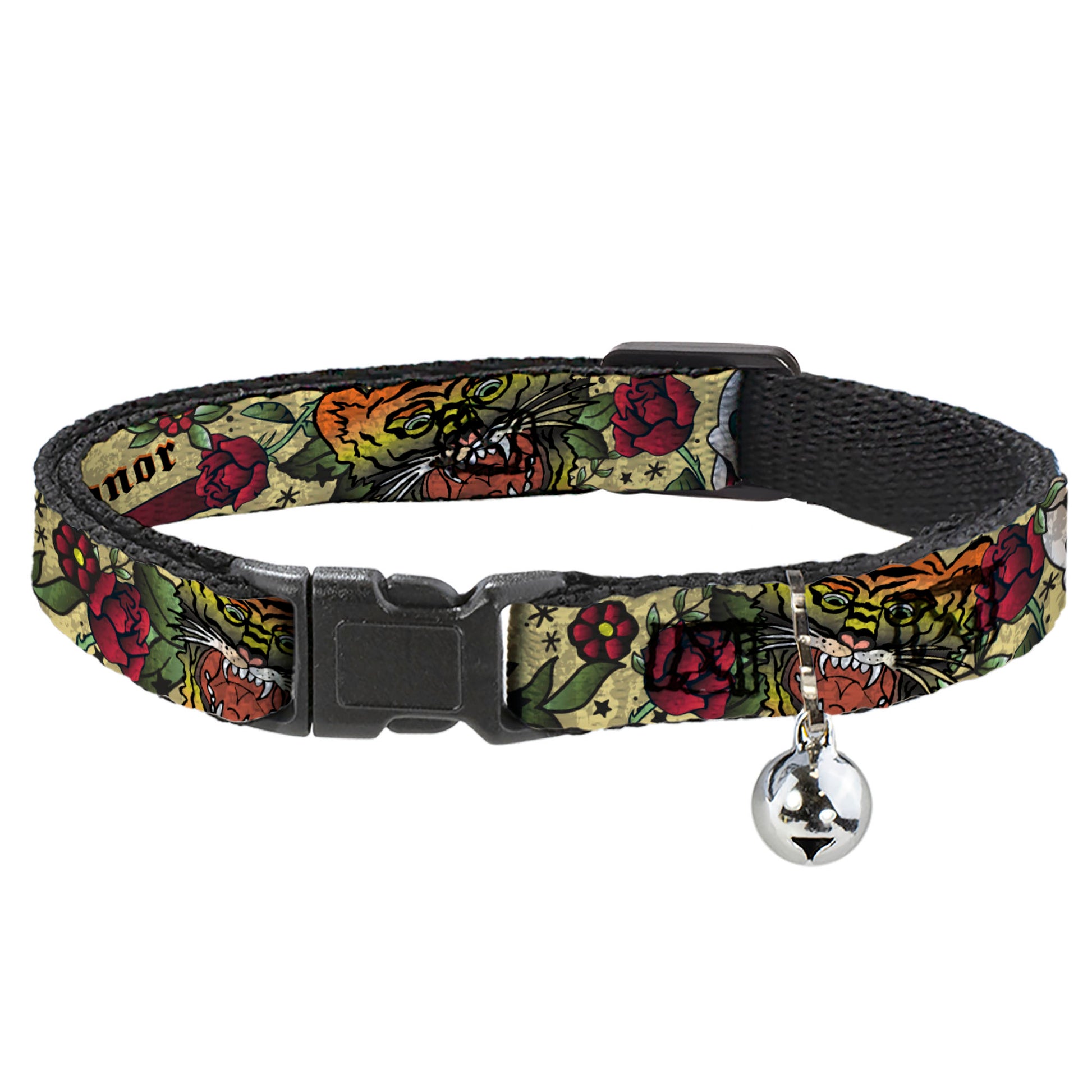 Cat Collar Breakaway - Death Before Dishonor Tan Breakaway Cat Collars Buckle-Down