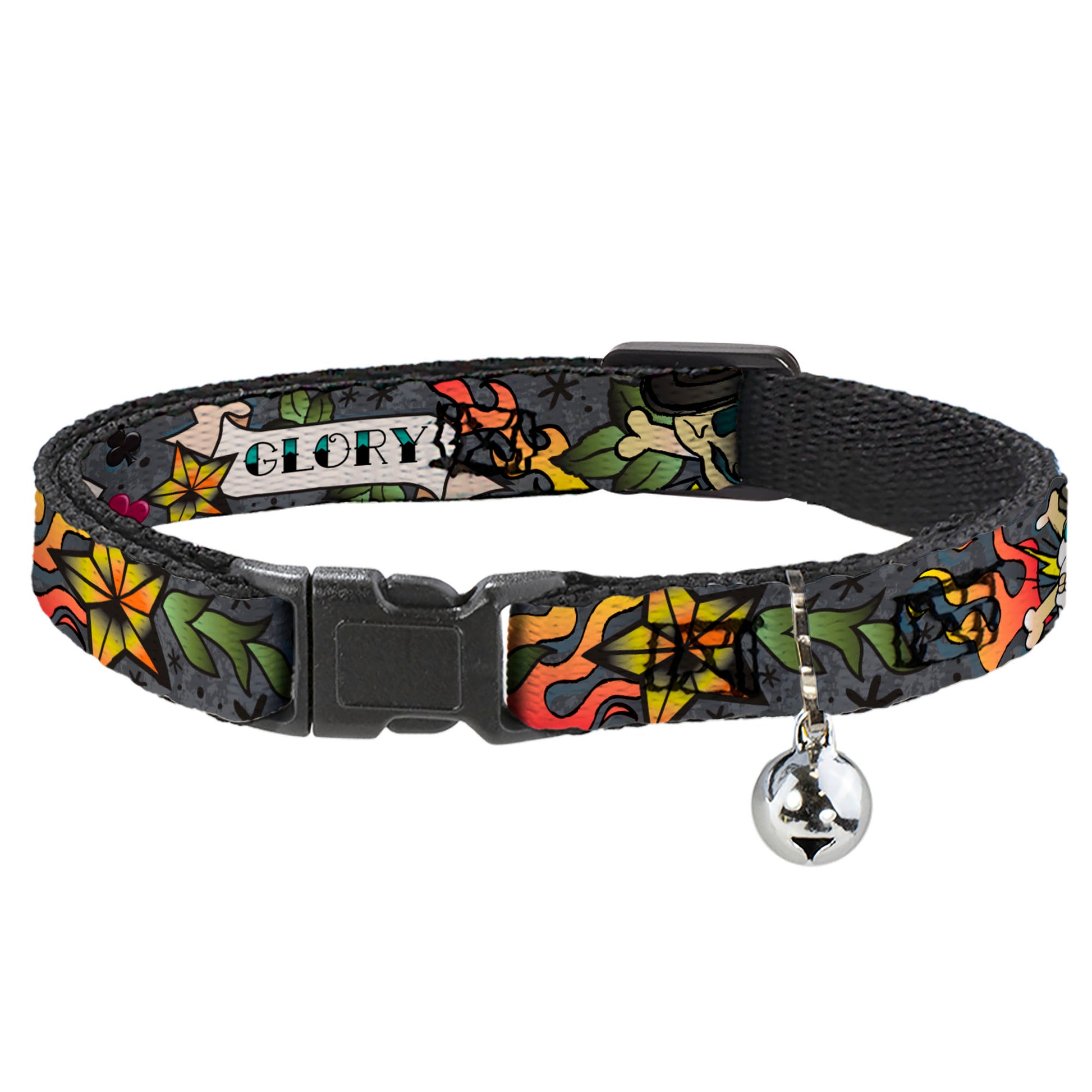 Cat Collar Breakaway - Death or Glory Gray Breakaway Cat Collars Buckle-Down