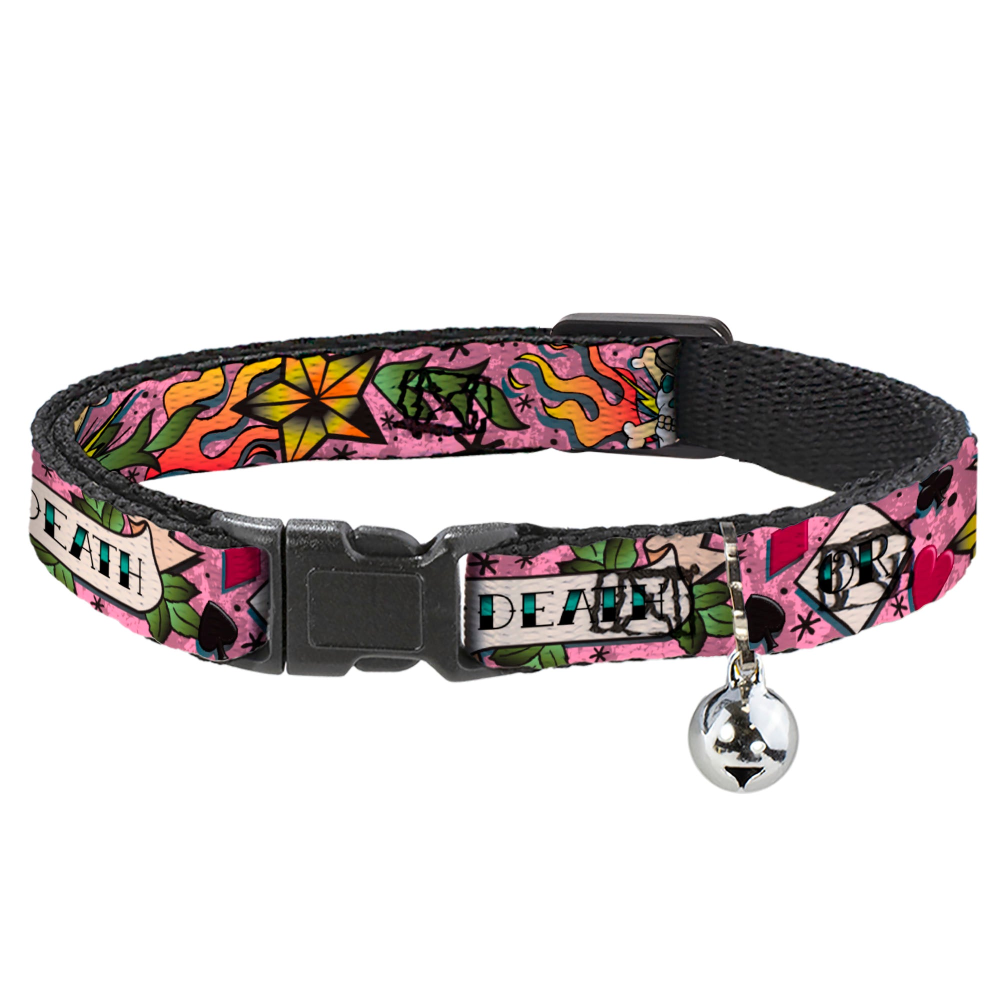 Cat Collar Breakaway - Death or Glory Pink Breakaway Cat Collars Buckle-Down