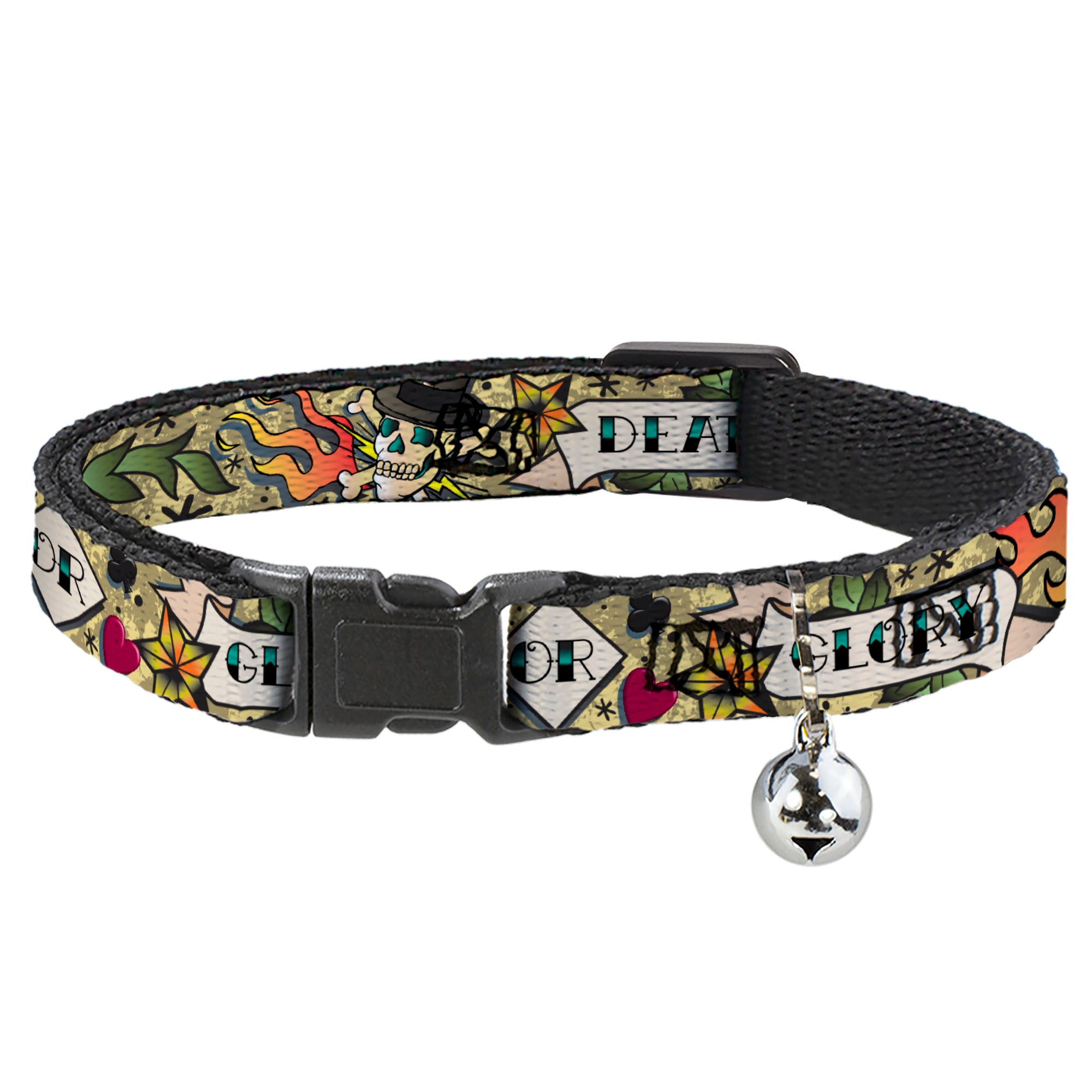 Cat Collar Breakaway - Death or Glory Tan Breakaway Cat Collars Buckle-Down