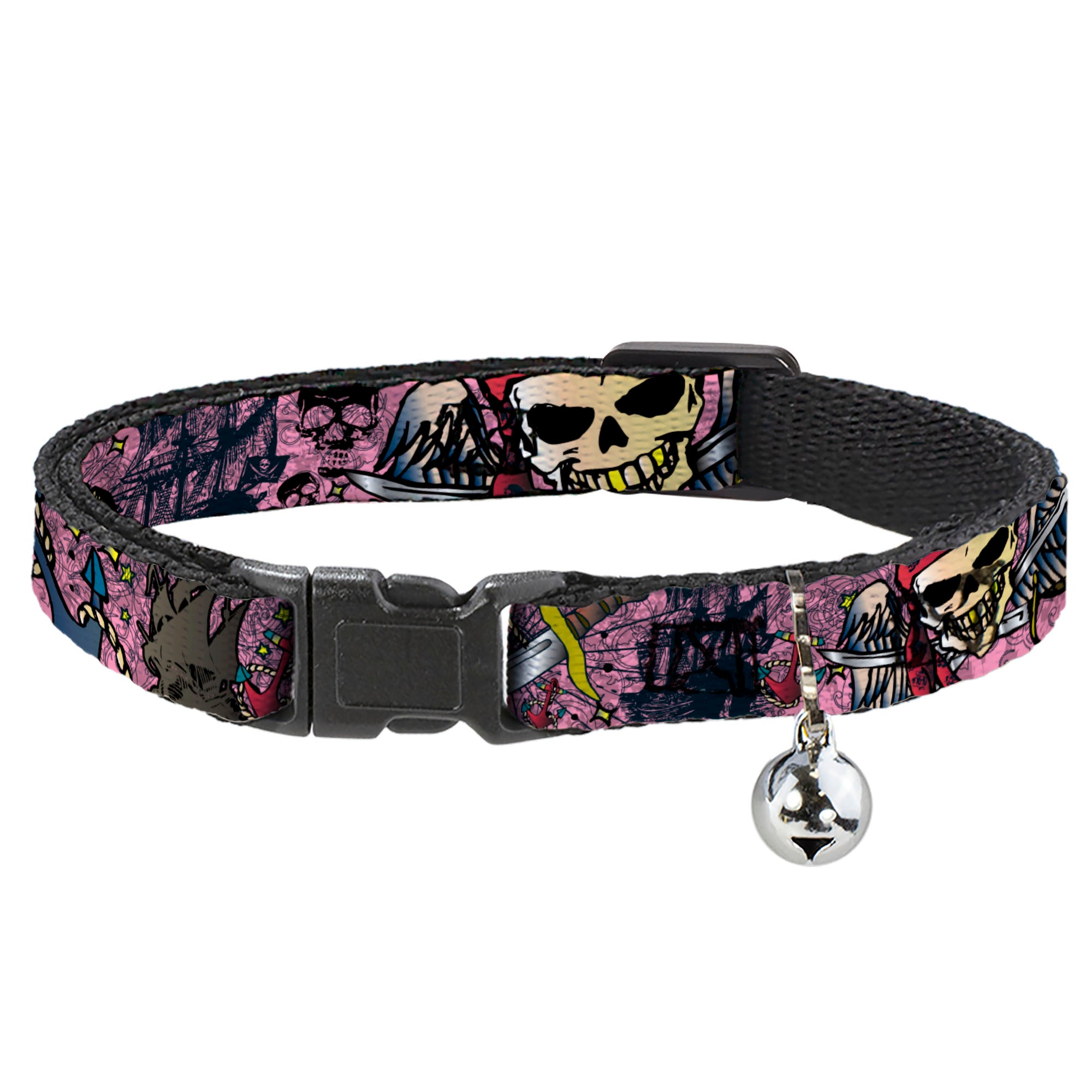 Cat Collar Breakaway - Dead Men Tell No Tales Pink Breakaway Cat Collars Buckle-Down