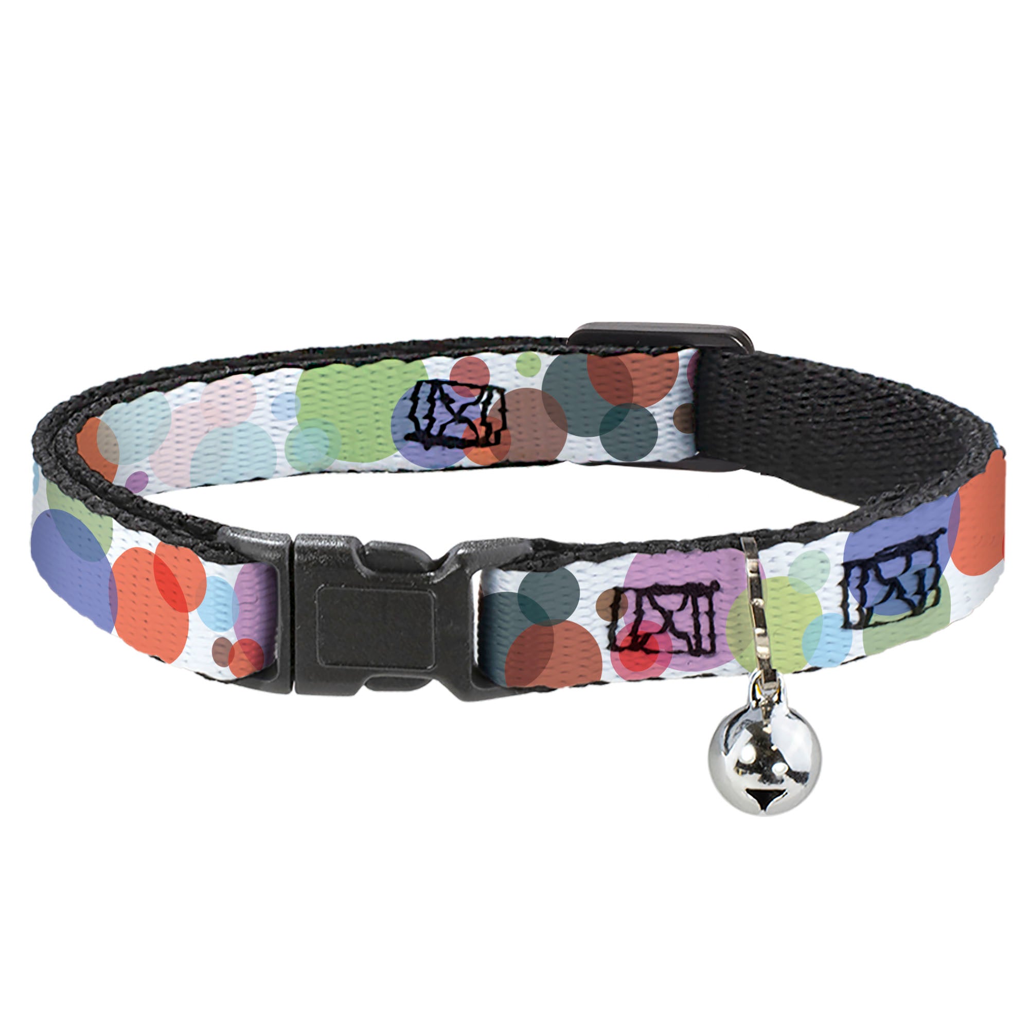 Cat Collar Breakaway - Dots White Transparent Multi Color Breakaway Cat Collars Buckle-Down
