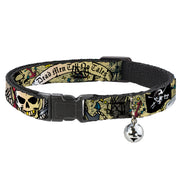 Cat Collar Breakaway - Dead Men Tell No Tales CLOSE-UP Tan Breakaway Cat Collars Buckle-Down
