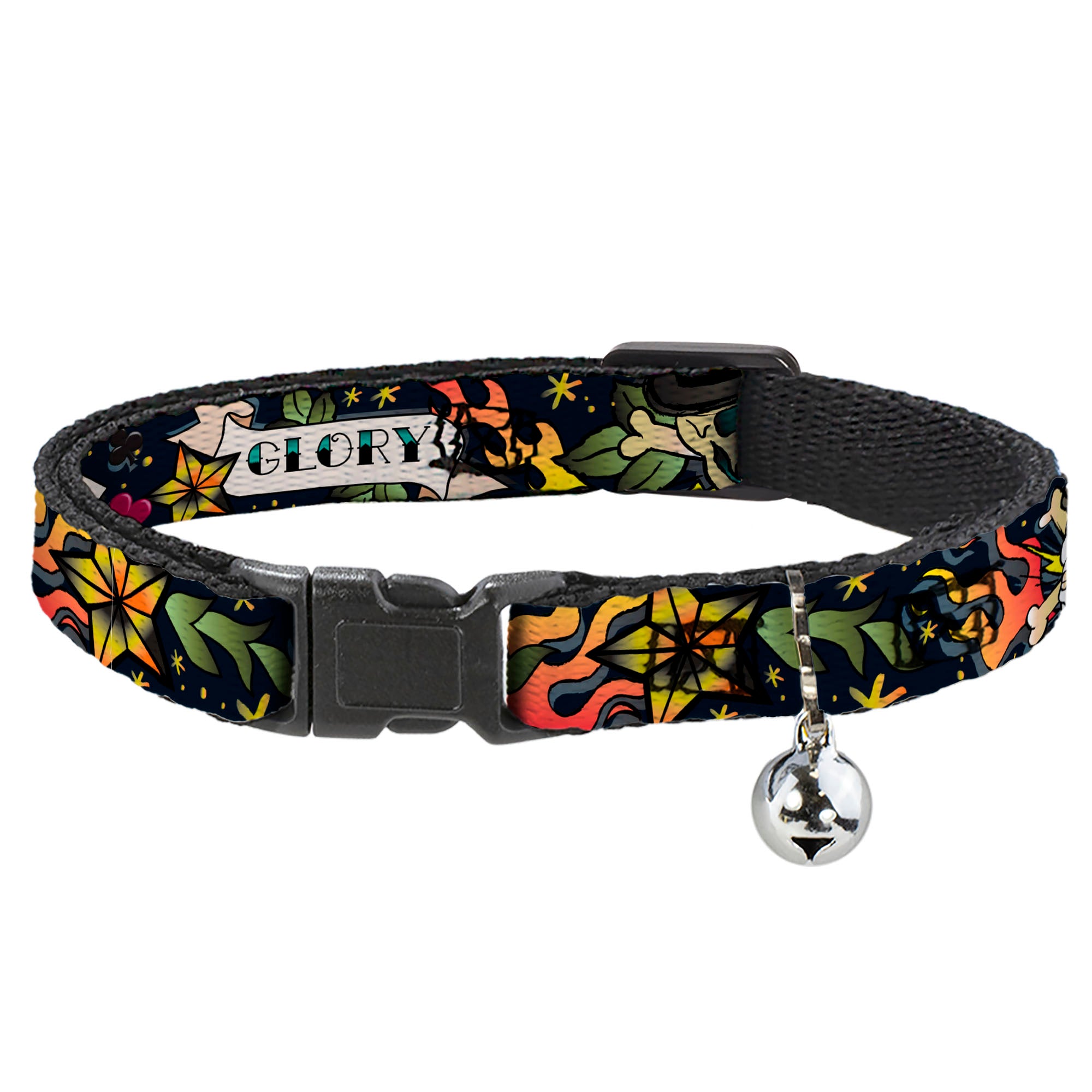Cat Collar Breakaway - Death or Glory Black Breakaway Cat Collars Buckle-Down