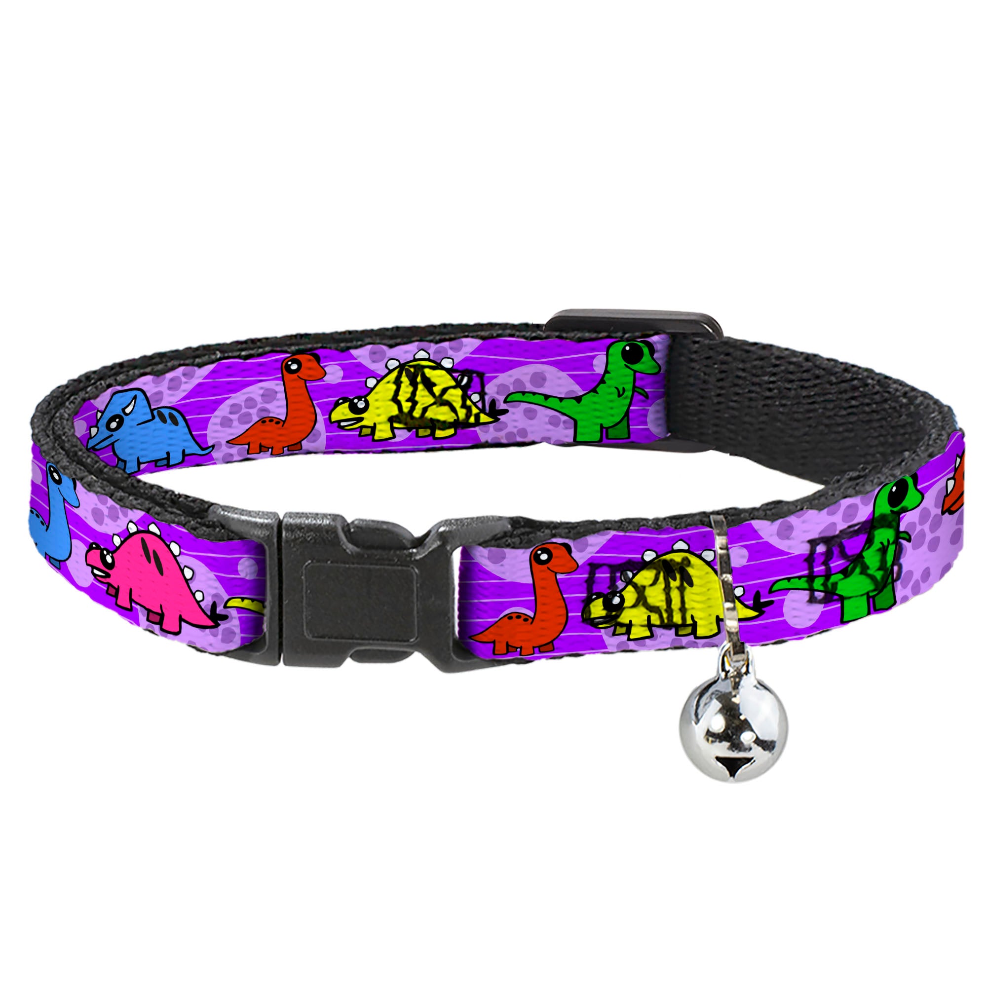 Cat Collar Breakaway - Dinosaur Cartoon Breakaway Cat Collars Buckle-Down