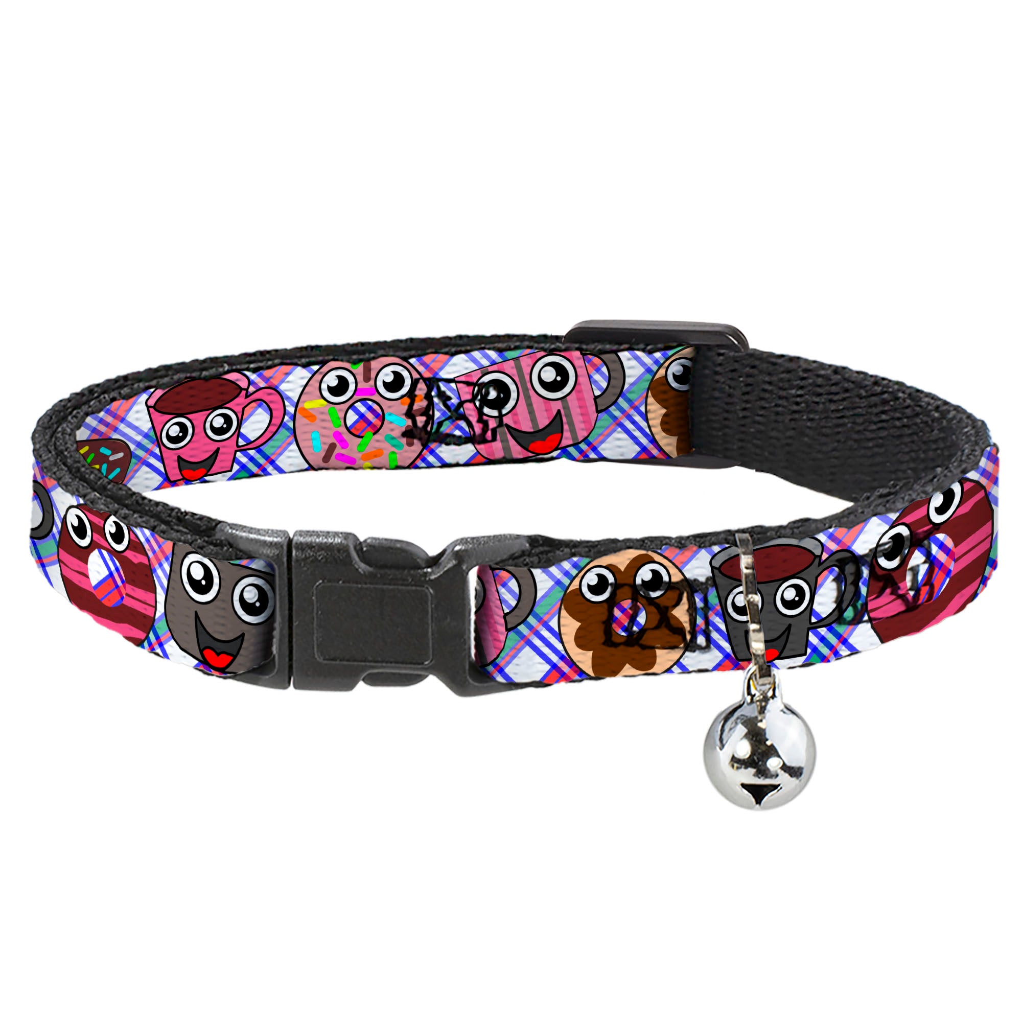 Cat Collar Breakaway - Donuts & Coffee Cartoon Breakaway Cat Collars Buckle-Down