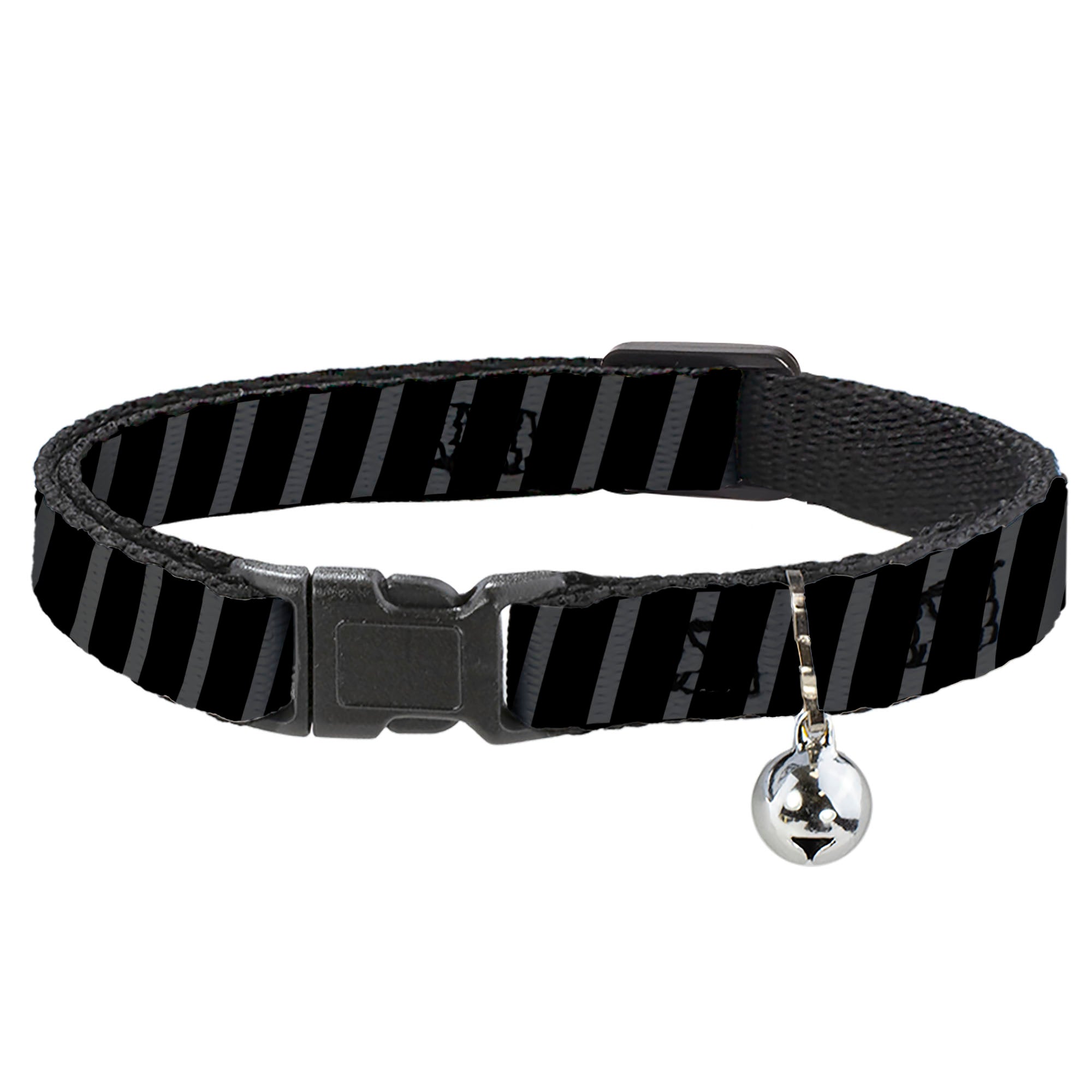 Cat Collar Breakaway - Diagonal Stripes Black Gray Breakaway Cat Collars Buckle-Down