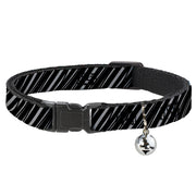 Cat Collar Breakaway - Diagonal Stripes Scribble Gray Black Breakaway Cat Collars Buckle-Down