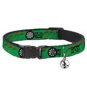 Cat Collar Breakaway - Darts Green Multi Color Breakaway Cat Collars Buckle-Down