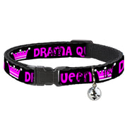 Cat Collar Breakaway - DRAMA QUEEN Black Fuchsia Breakaway Cat Collars Buckle-Down