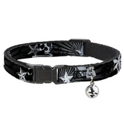 Cat Collar Breakaway - Die Hard Skulls & Stars1 Black Grays Breakaway Cat Collars Buckle-Down