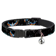 Cat Collar Breakaway - Die Hard Skulls & Stars2 Black Multi Color Breakaway Cat Collars Buckle-Down