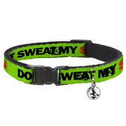 Cat Collar Breakaway - DON'T SWEAT MY SWAG Neon Green Black Red Breakaway Cat Collars Buckle-Down