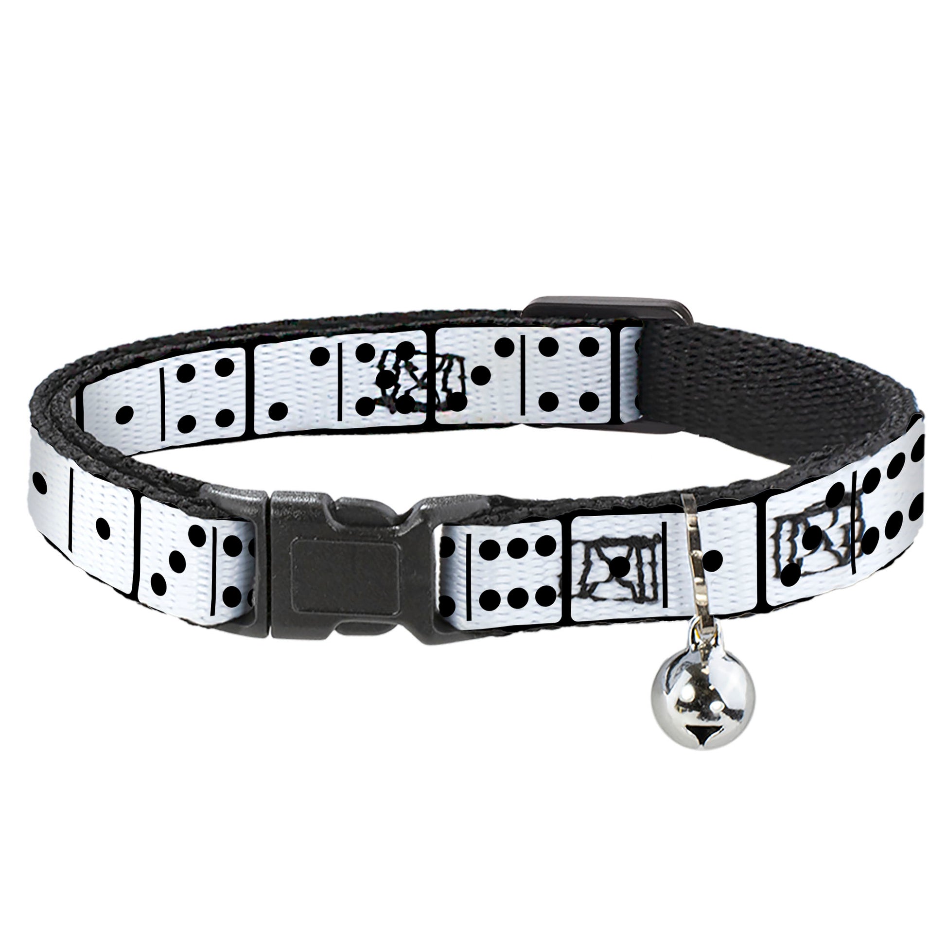 Cat Collar Breakaway - Dominos Black White Black Breakaway Cat Collars Buckle-Down