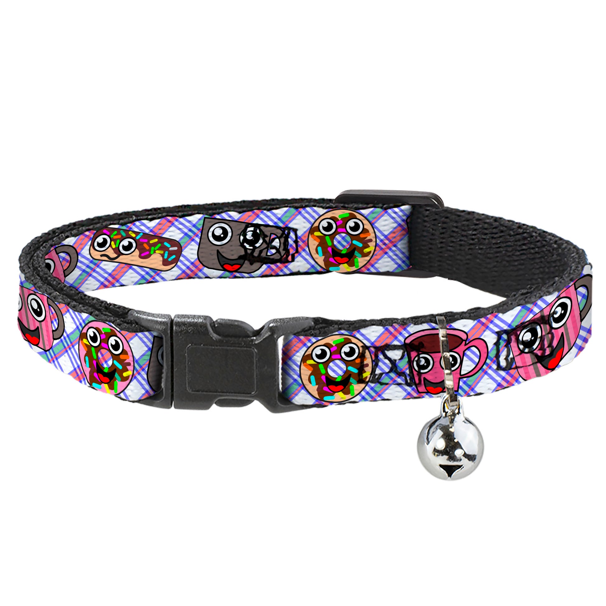 Cat Collar Breakaway - Donuts & Coffee Cartoon2 Breakaway Cat Collars Buckle-Down