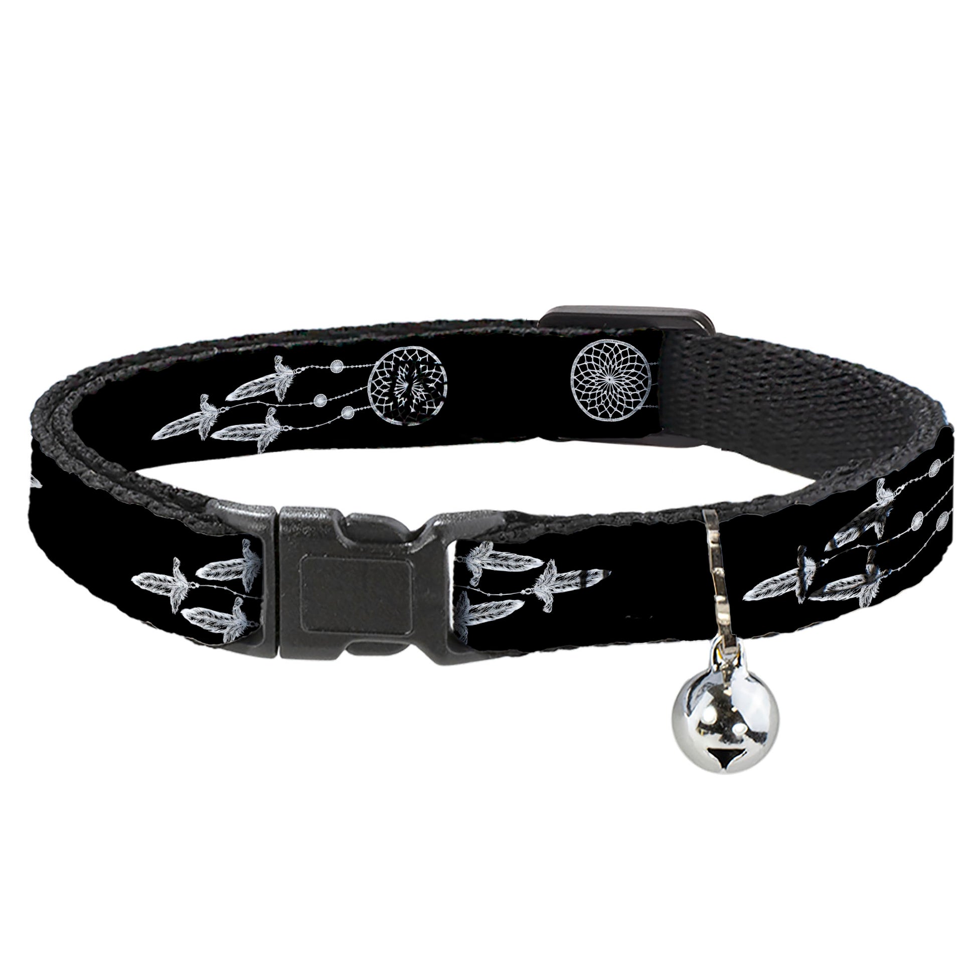 Cat Collar Breakaway with Bell - Dream Catcher Black White Breakaway Cat Collars Buckle-Down