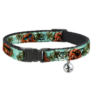 Cat Collar Breakaway - Dachshund in Shades w Palm Trees Breakaway Cat Collars Buckle-Down