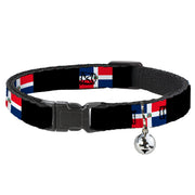 Cat Collar Breakaway - Dominican Republic Flags Black Blocks Breakaway Cat Collars Buckle-Down