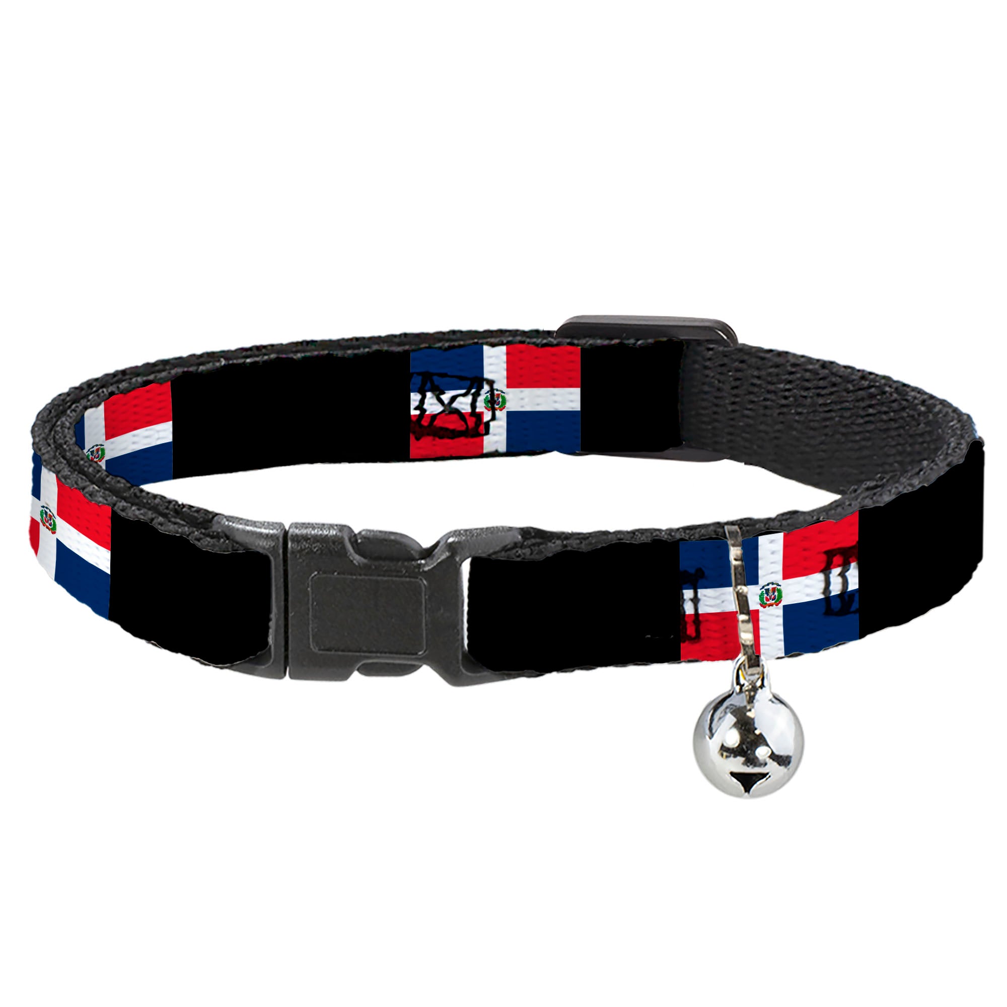 Cat Collar Breakaway - Dominican Republic Flags Black Blocks Breakaway Cat Collars Buckle-Down