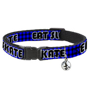 Cat Collar Breakaway - EAT SLEEP SKATE Buffalo Plaid Blue Breakaway Cat Collars Buckle-Down