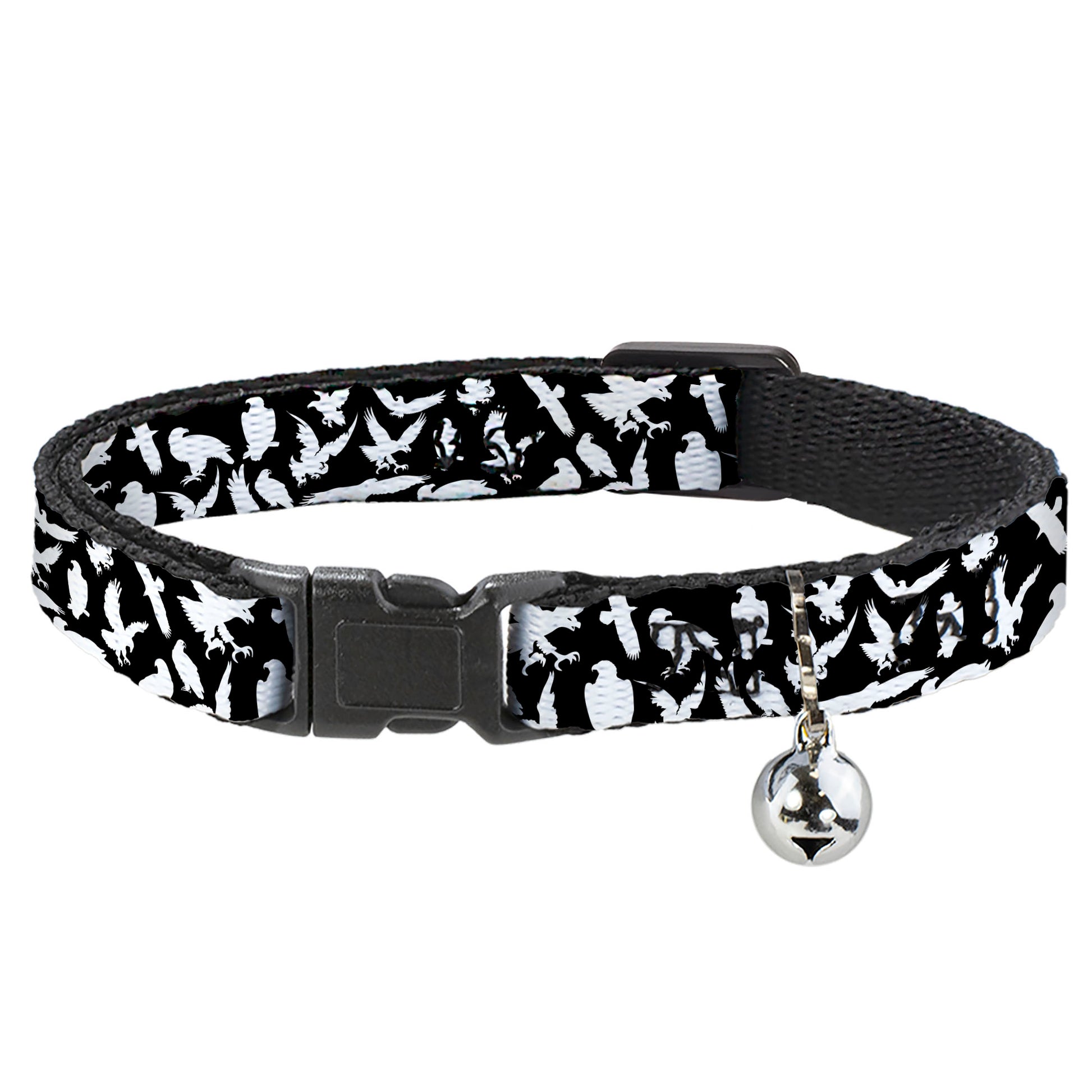 Cat Collar Breakaway - Eagle Silhouettes Scattered Black White Breakaway Cat Collars Buckle-Down