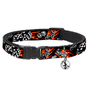 Cat Collar Breakaway - Flaming Dice Breakaway Cat Collars Buckle-Down