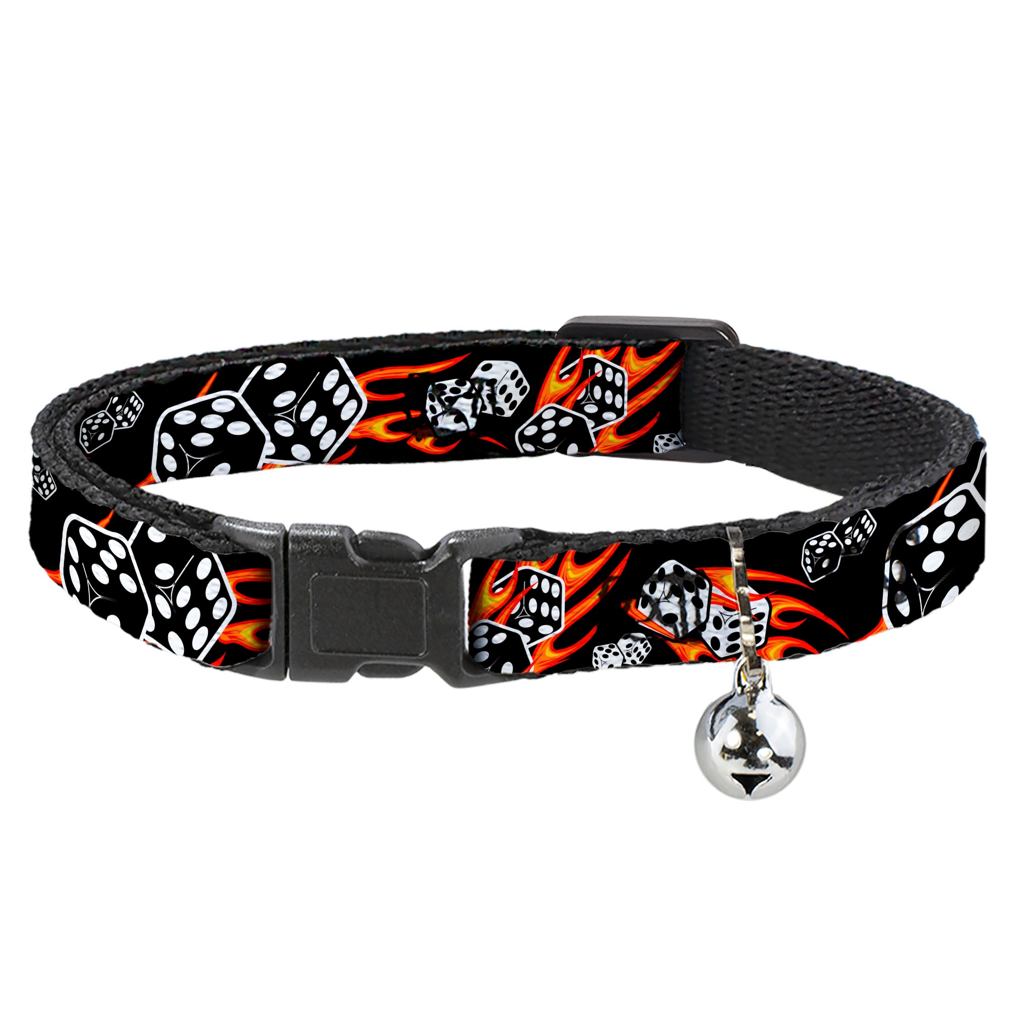 Cat Collar Breakaway - Flaming Dice Breakaway Cat Collars Buckle-Down