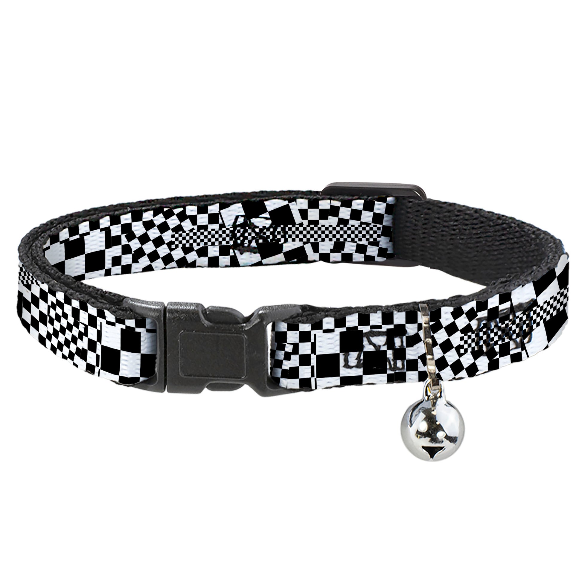 Cat Collar Breakaway - Funky Checkers Black White Breakaway Cat Collars Buckle-Down