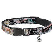 Cat Collar Breakaway - Flowers w Filigree Pink Breakaway Cat Collars Buckle-Down