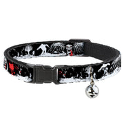 Cat Collar Breakaway - Fright Night Black White Red Breakaway Cat Collars Buckle-Down