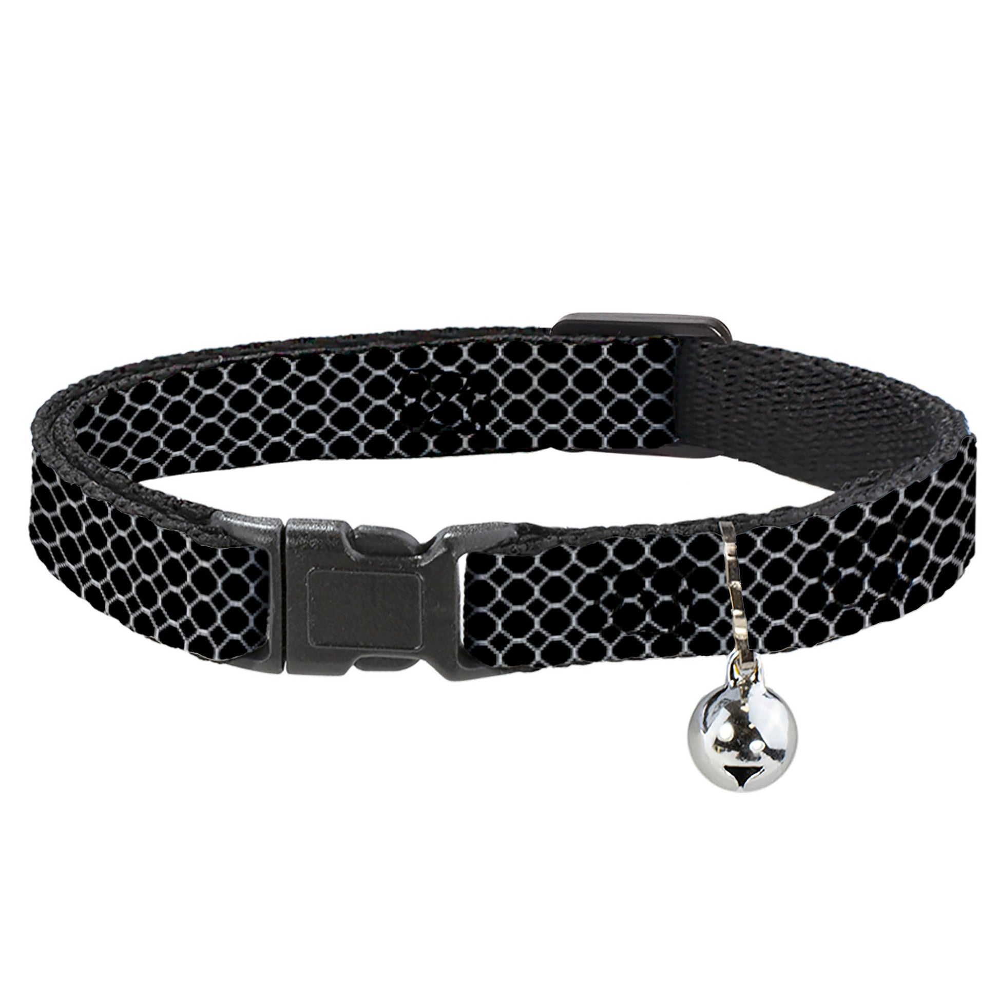 Cat Collar Breakaway - Fishnet Stocking Black White Breakaway Cat Collars Buckle-Down
