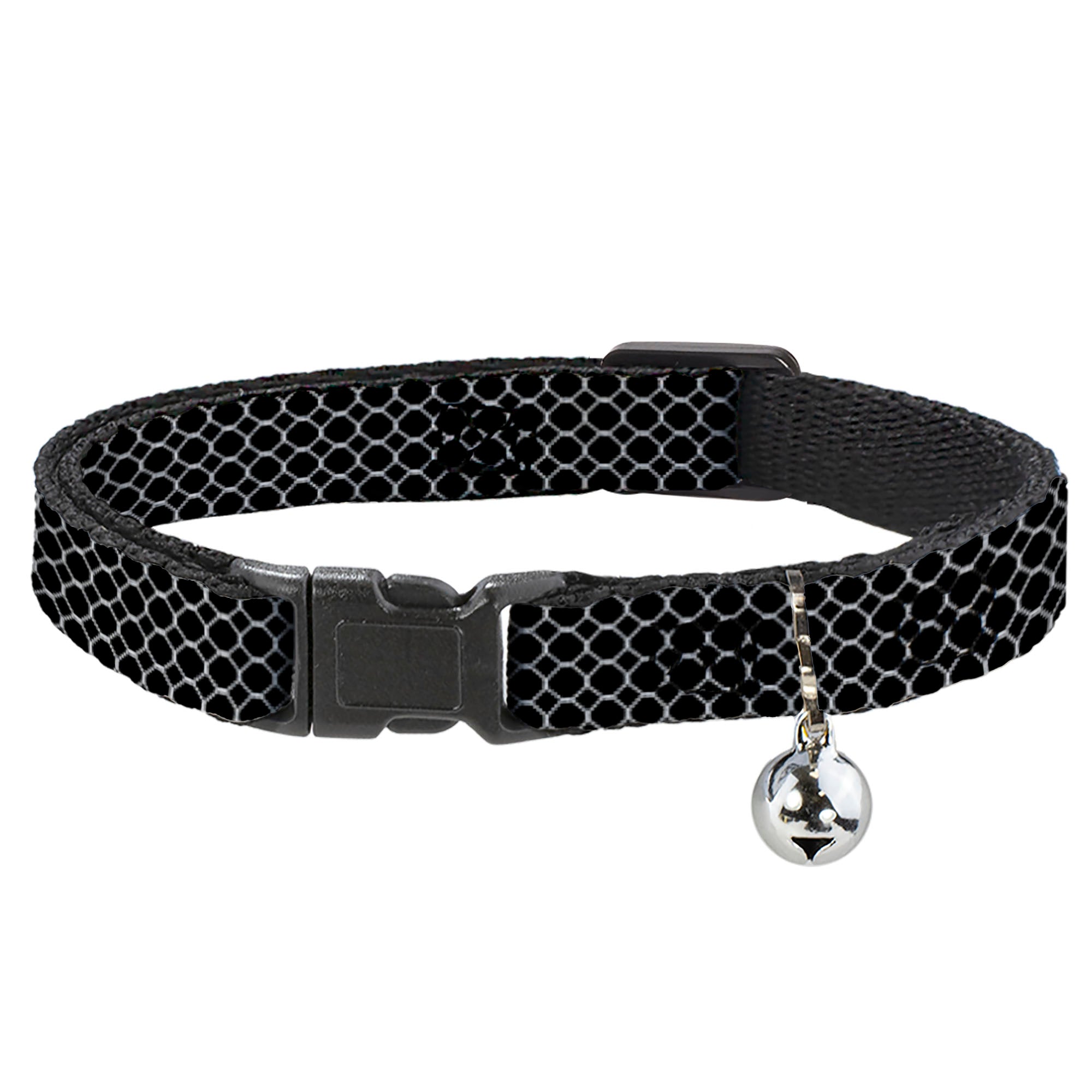 Cat Collar Breakaway - Fishnet Stocking Black White Breakaway Cat Collars Buckle-Down