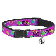 Cat Collar Breakaway - Flying Owls w Leaves Purple Multi Color Breakaway Cat Collars Buckle-Down