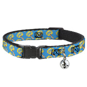 Cat Collar Breakaway - Fist Pump Baby Blue Yellow Breakaway Cat Collars Buckle-Down
