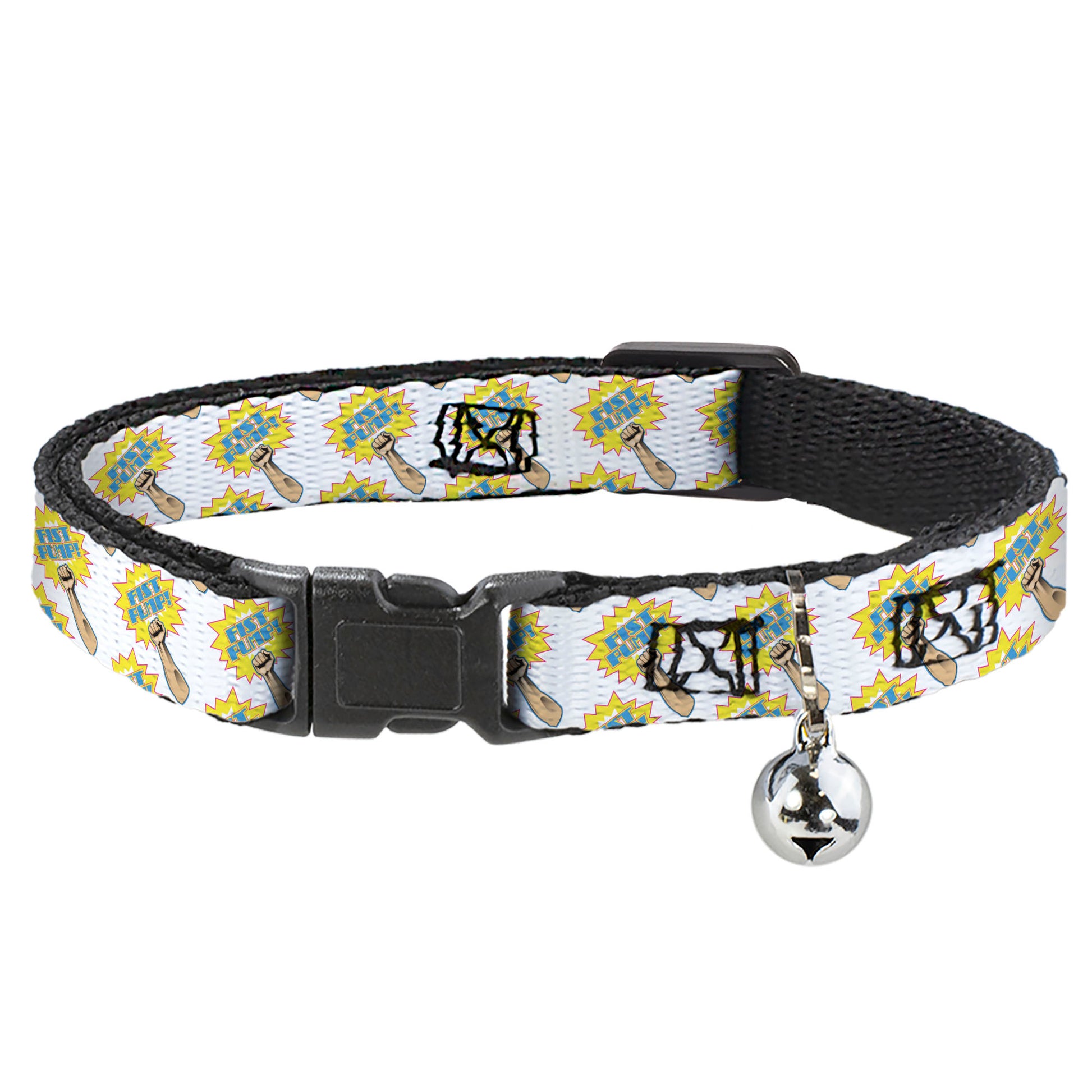 Cat Collar Breakaway - Fist Pump White Yellow Breakaway Cat Collars Buckle-Down