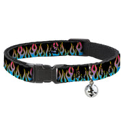 Cat Collar Breakaway - Flames Black Blue Pink Breakaway Cat Collars Buckle-Down