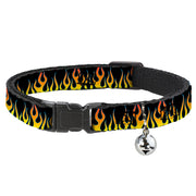 Cat Collar Breakaway - Flames Black Yellow Orange Breakaway Cat Collars Buckle-Down