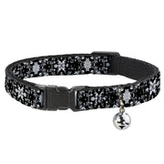 Cat Collar Breakaway - Floral Collage Black Gray White Breakaway Cat Collars Buckle-Down