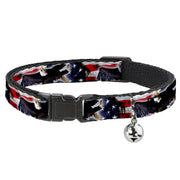 Cat Collar Breakaway - Flying Eagle American Flag Breakaway Cat Collars Buckle-Down