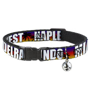 Cat Collar Breakaway - Florida Cities Palm Tree Sunset White Breakaway Cat Collars Buckle-Down