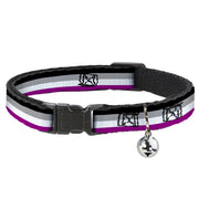 Cat Collar Breakaway - Flag Asexual Black Gray White Purple Breakaway Cat Collars Buckle-Down