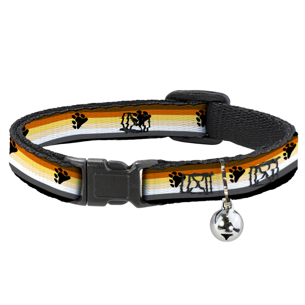 Breakaway Cat Collar with Bell - Flag Bear Pride2 Black/Brown/Orange/Yellow/Tan/White/Gray/Black Breakaway Cat Collars Buckle-Down