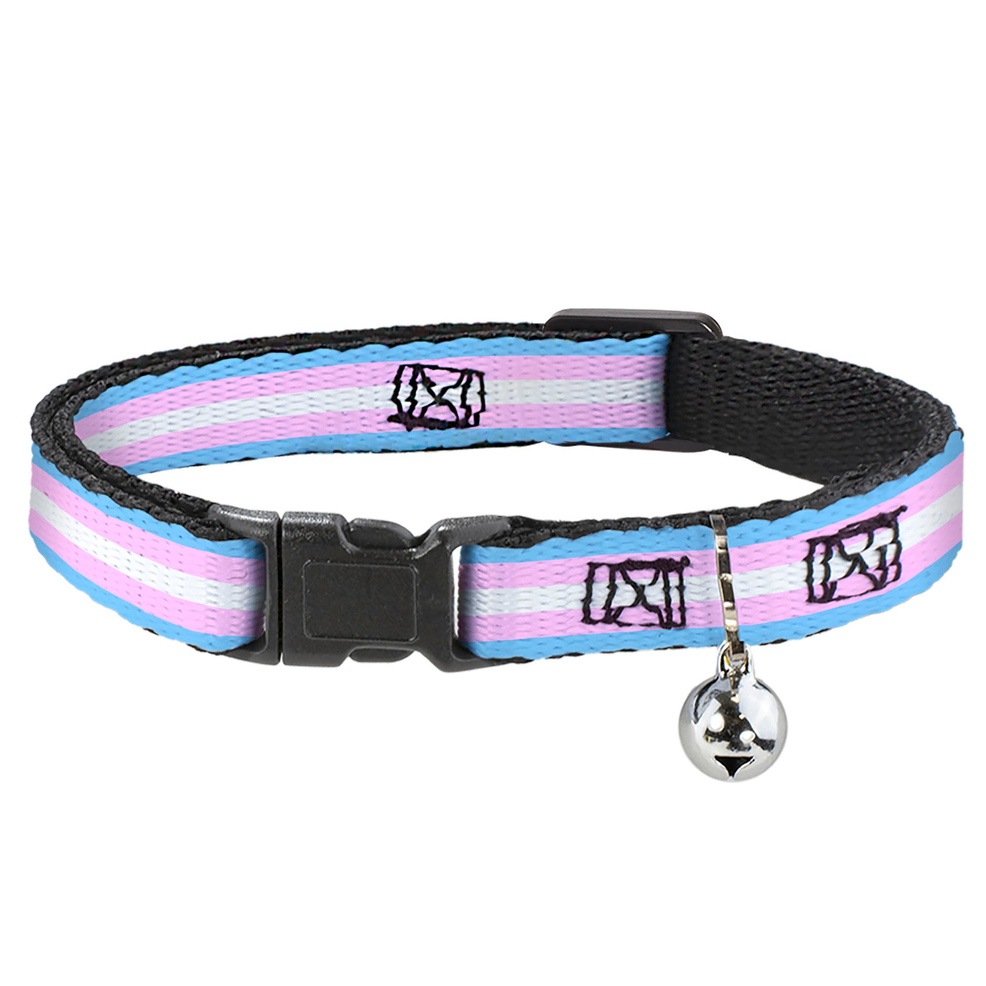 Cat Collar Breakaway - Flag Transgender Baby Blue Baby Pink White Breakaway Cat Collars Buckle-Down